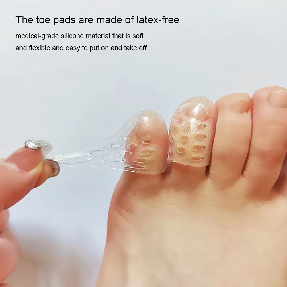 1-20Pairs Toenails Protection Relief Pain Silicon Resin Toe Caps Cover Protectors Transparent Sweatproof Wear-Resistant For Foot