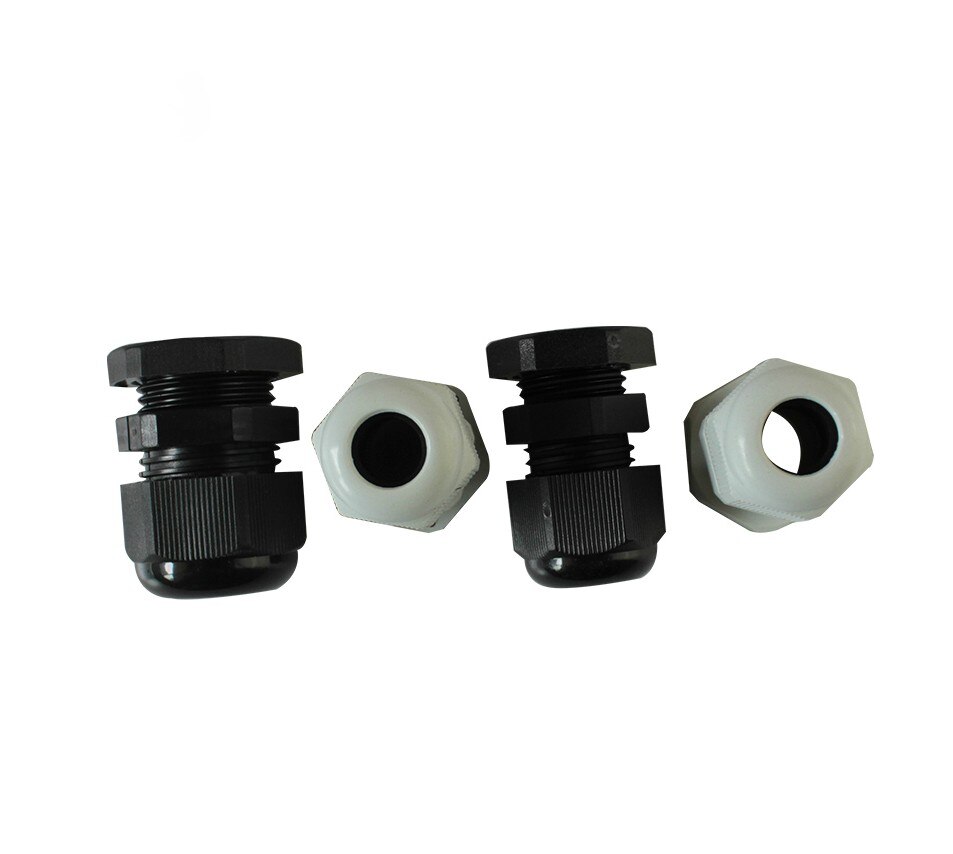Hvide og sorte vandtætte plaststik  pg9 kabelforskruninger, på lager , 4mm ~ 8mm