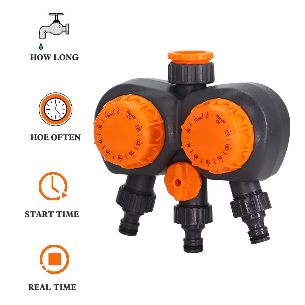 Watering Irrigation Automatic Controller Garden Mechanical 3-Way Timer with Double Control for Outdoor Hose Drip Sprinklers Tool