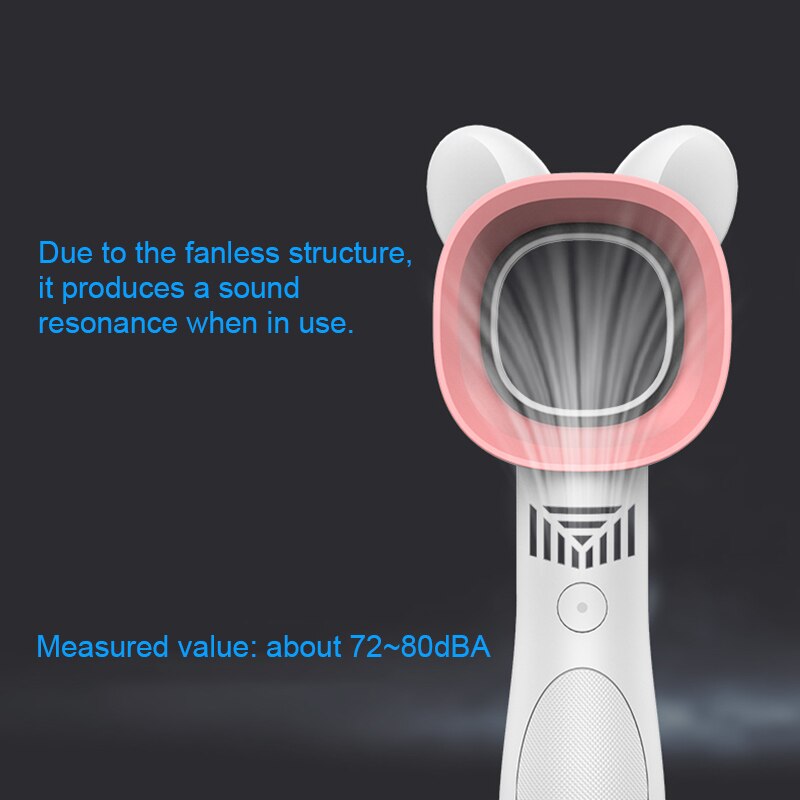 Mini Blattloser Ventilator USB Ladung Karikatur Katzen Ohren 3 Geschwindigkeiten Tragbare für Heimat Sekretariat Mu