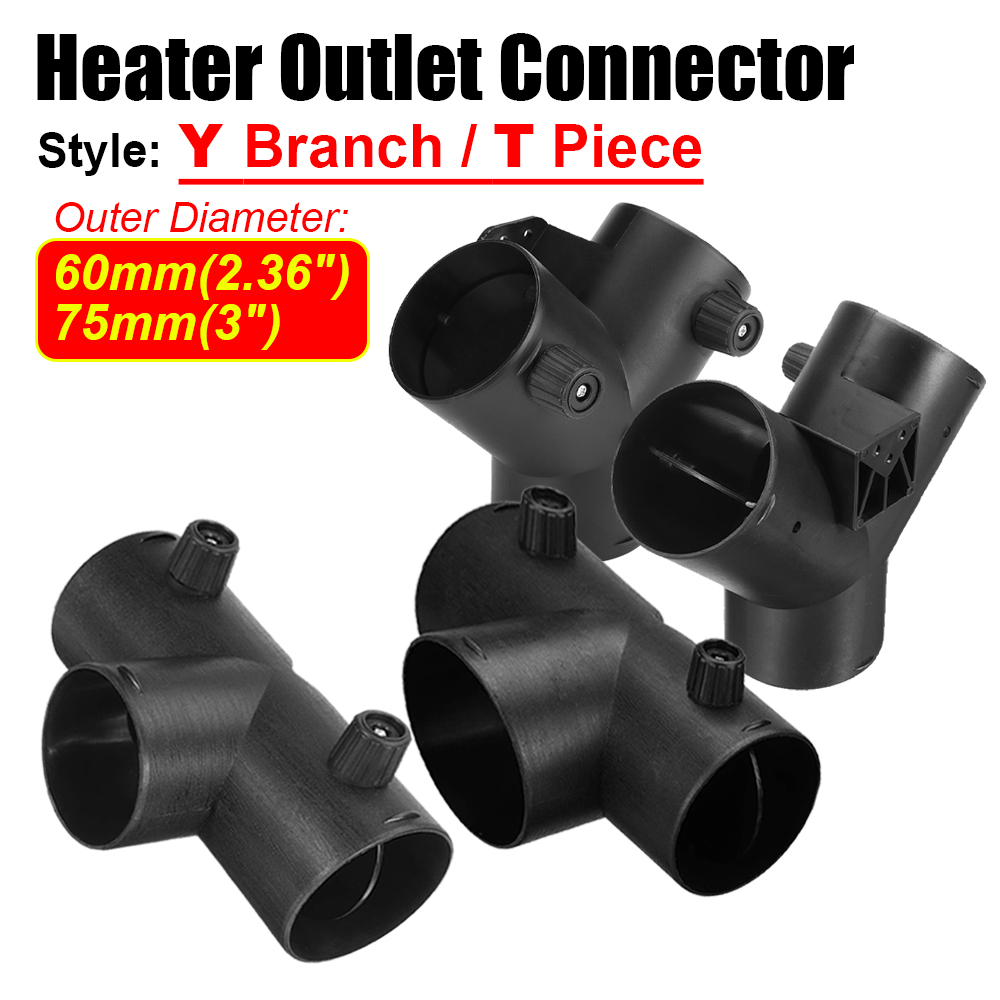 60Mm/75Mm Auto Verwarming Uitlaat Connector T/Y Socket Connector Verstelbaar Met Interne Flip Cover Geschikt Voor Webasto Verwarming