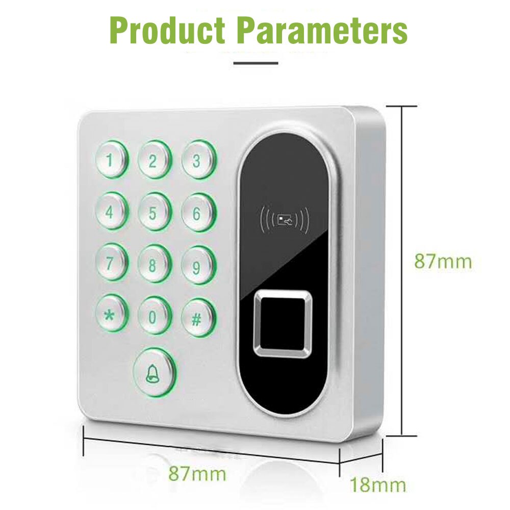 Biometric Fingerprint Access Control 125KHZ Keypad Card Reader Door Lock System RFID 200 user