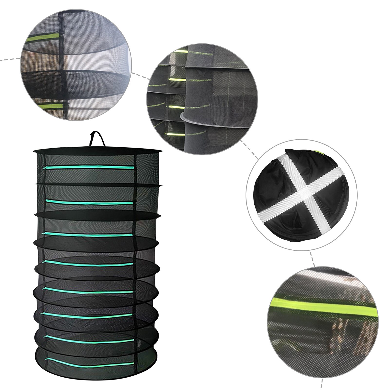 Hanging Mesh Rack Foldable Multi-purpose Plant Drying Net Hanging Basket Dry Rack Bag Mesh Dryer For Herbs Flowers Plants Buds