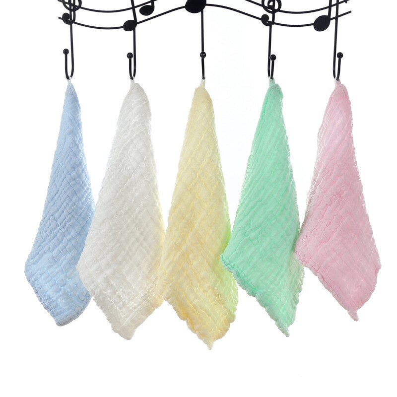 Six layers of gauze cotton square towel Children towel Fold a handkerchief Plain printed saliva towel