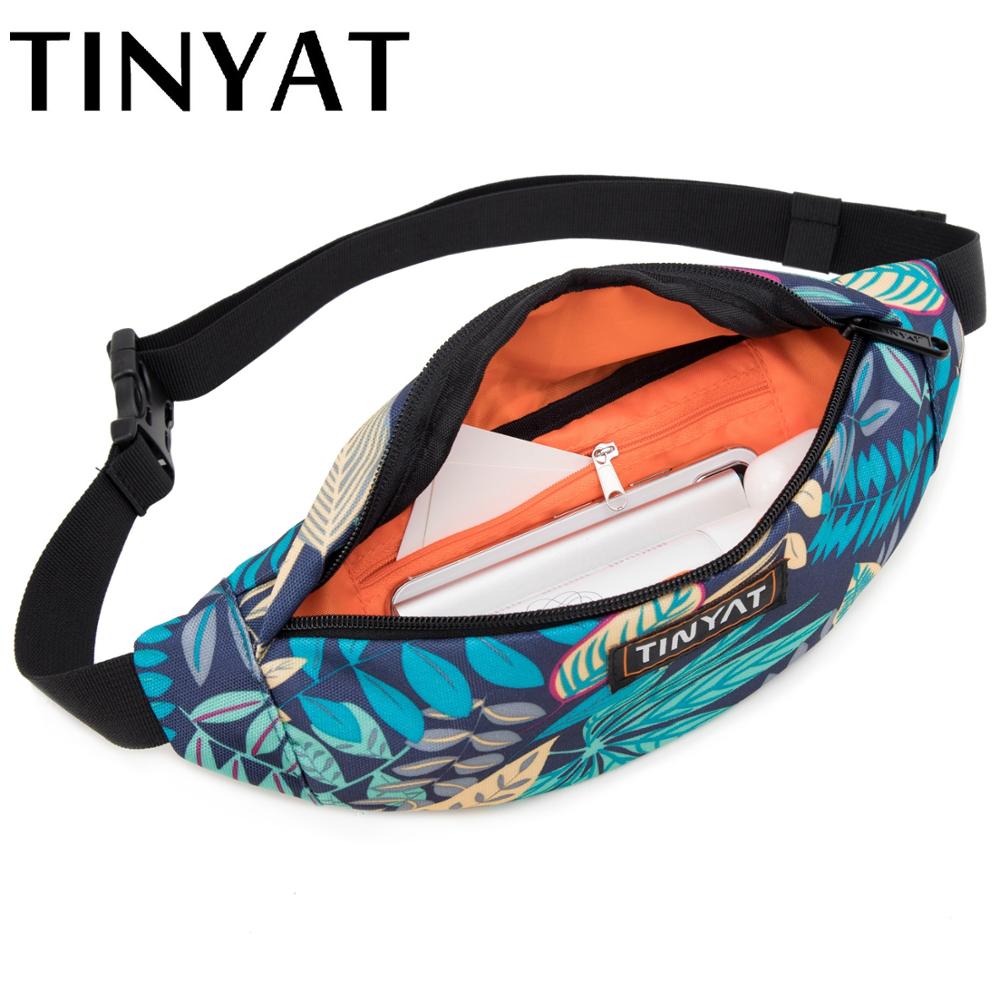 Tinyat Unisex Print Blad Taille Pack Tas Vrouwen Canvas Tas Riem Mode Ongedwongen Riem Pouch Vrouwelijke Reizen Banaan Tassen Mannen fanny