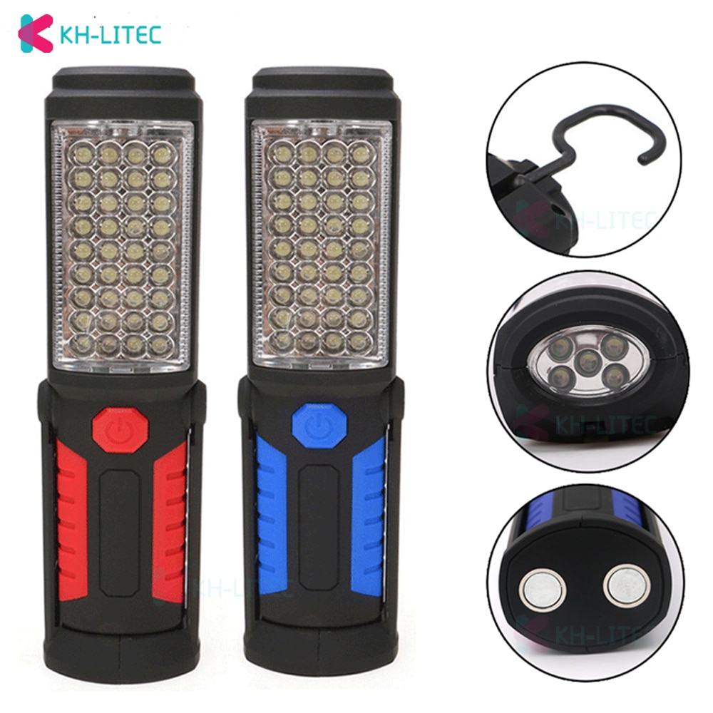 USB Charging/3*AA 36+5LED Magnetic Work Hand Flashlight Emergency Inspection Work Torch Light Hook Magnet Portable Lanterns