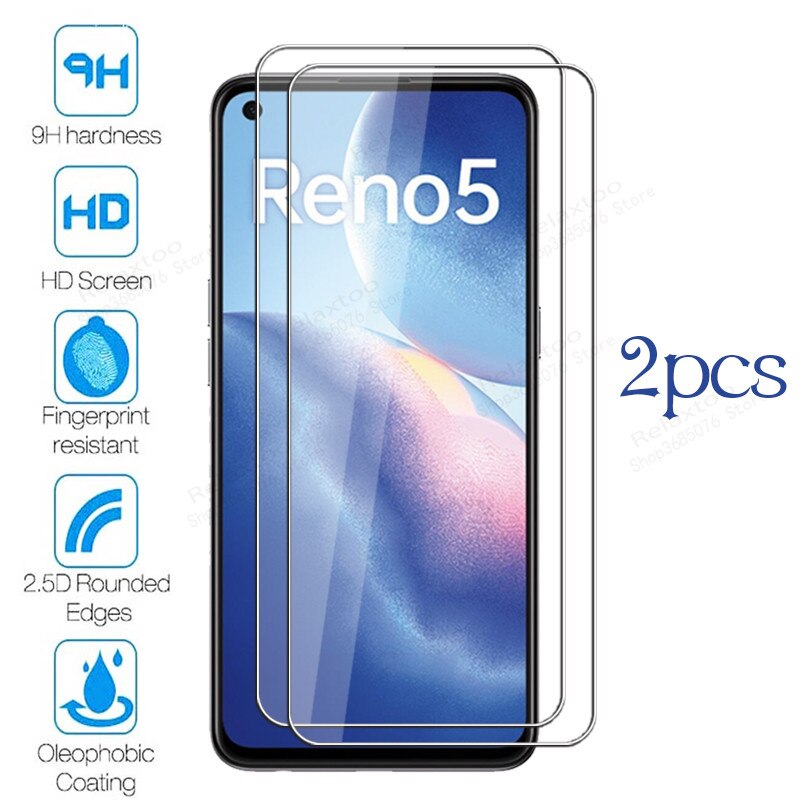 2 Stuks Clear Glas Voor Oppo Reno 5 4G Slimme Telefoon Screen Protector Op Reno5 5G Nfc Reno 5 Appo Reno-5 Veiligheid Glas Films Cover 9H