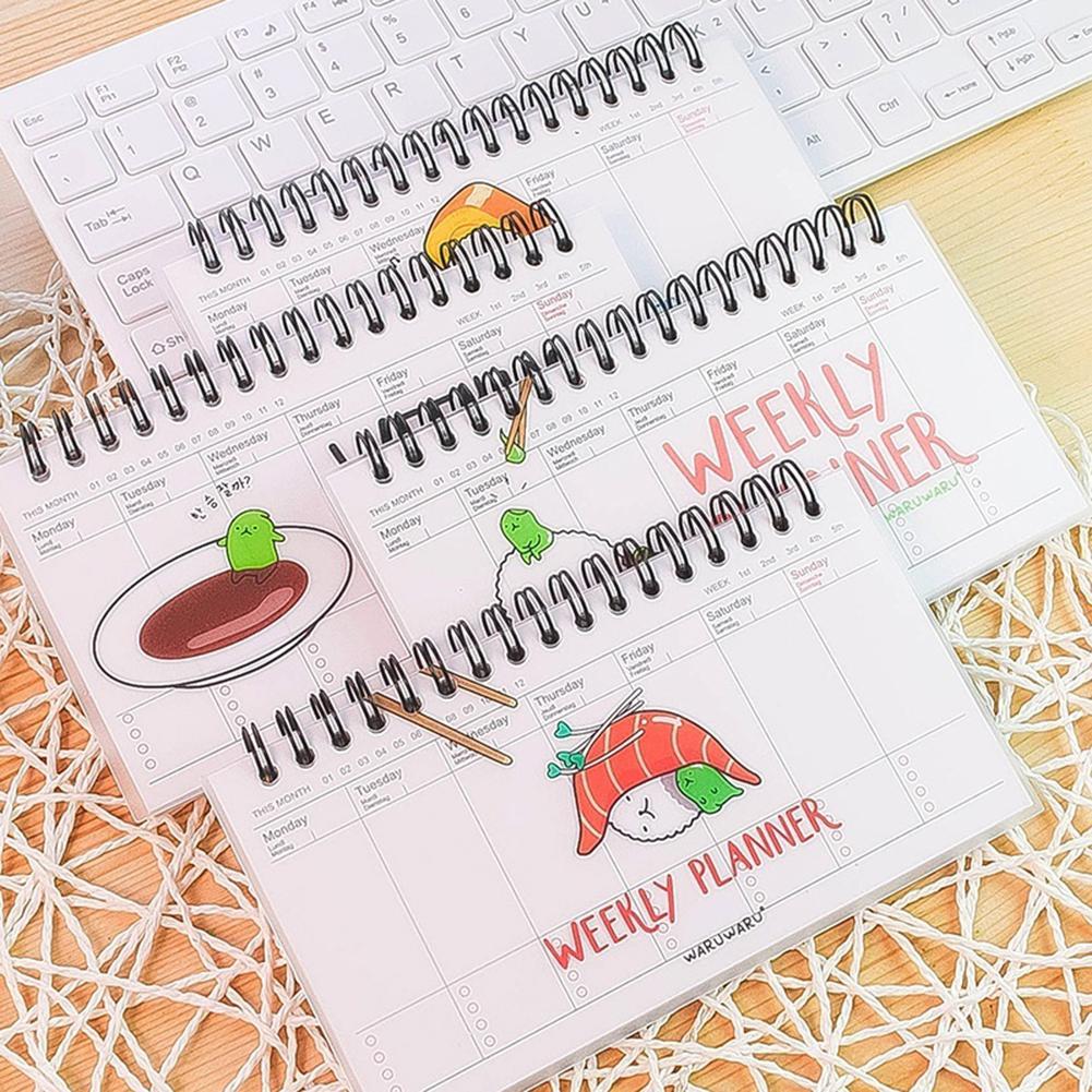 Cute Daily Planner Weekly Day Plan Time Organizer Stuff Notebook Spiral Agenda Candy Monthly Weekly Daily Planner List Memo