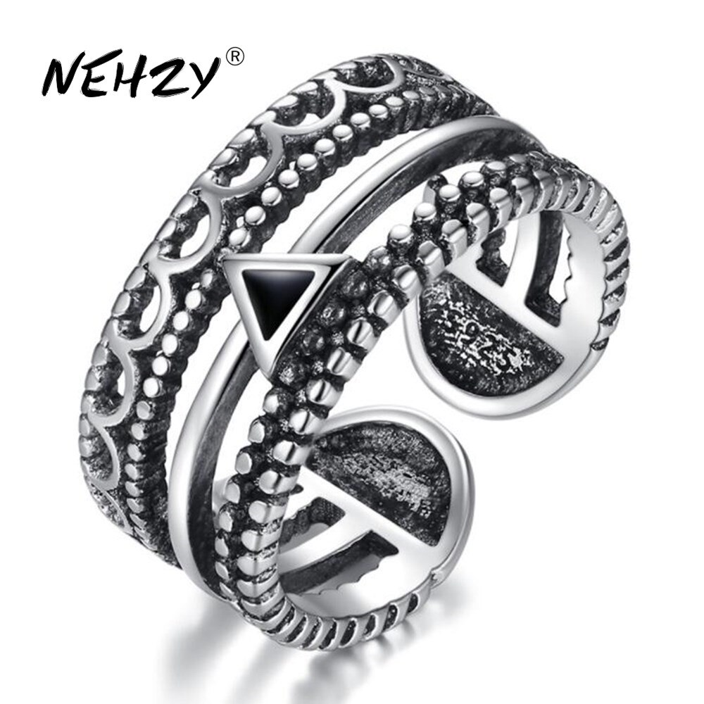 NEHZY-anillo abierto de plata de primera ley y circón para mujer, sortija ajustable, plata esterlina 925, Circonia cúbica, Zirconia, circonita, zirconita, estilo Retro