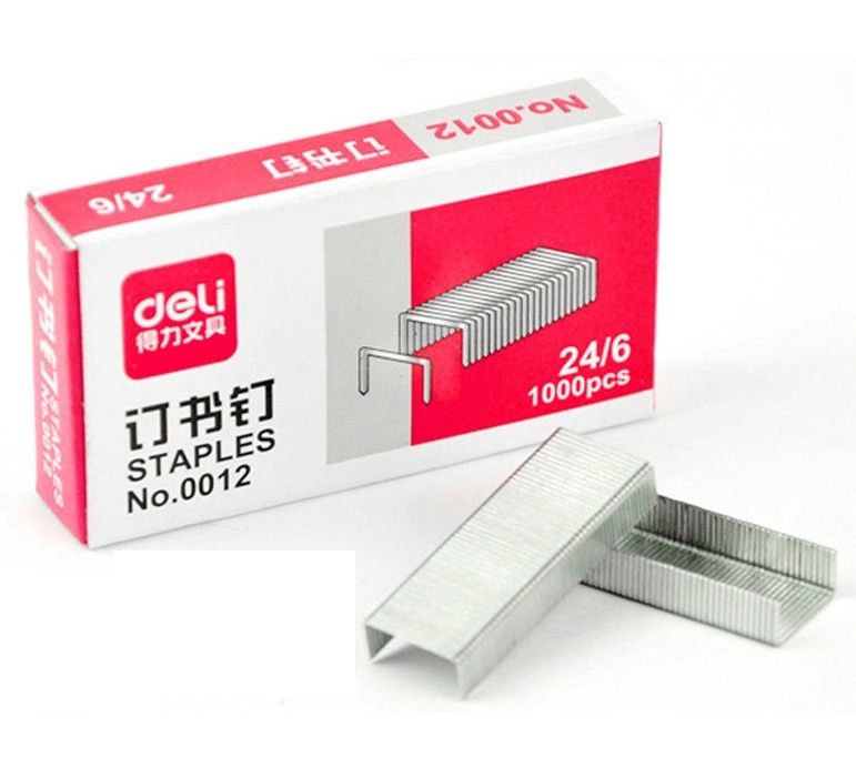1000pcs/box stainless steel staples nail 24/6 unified staple for Office accessories School supplies 12#