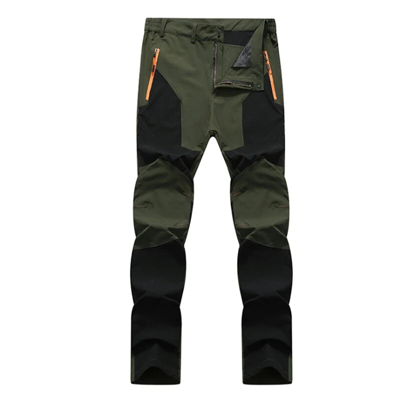 Pantalones de senderismo de verano para hombre, resistentes al desgaste, prevención de salpicaduras de agua, secado rápido, a prueba de rayos UV, elásticos, finos, para acampar, AD145: XL / Verde