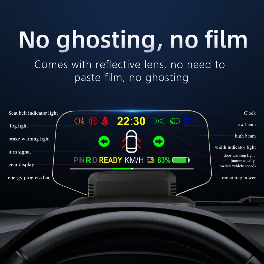 Hud  t1 head up display spejl navigation diagnostiske værktøjer indikatorlampe køretøj hastighed tågelygte til tesla model 3