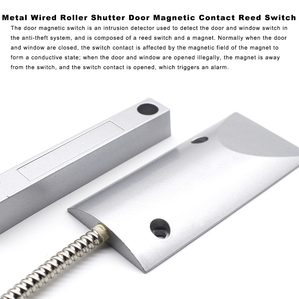 Wired Metal Roller Shutter Door Magnetic Contact Waterproof Switch Alarm Door Sensor for Home Alarm System