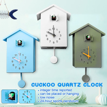 Modern Plastic Bird Cuckoo Quartz Wall Hanging Horologe Clock Timer Quartz Wall Clock for Home Living Room Office Decor
