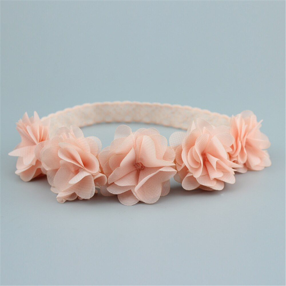 Faixa infantil turbante flor macia, para crianças e meninas, acessório elástico para cabelo: Pink