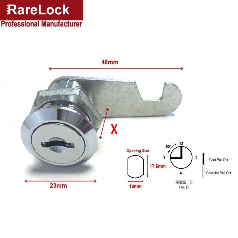 4 Size Lade Cam Slot Met 2 Sleutels Voor Mailbox Archiefkast Gereedschapskist Locker Meubilair Hardware Rarelock Een