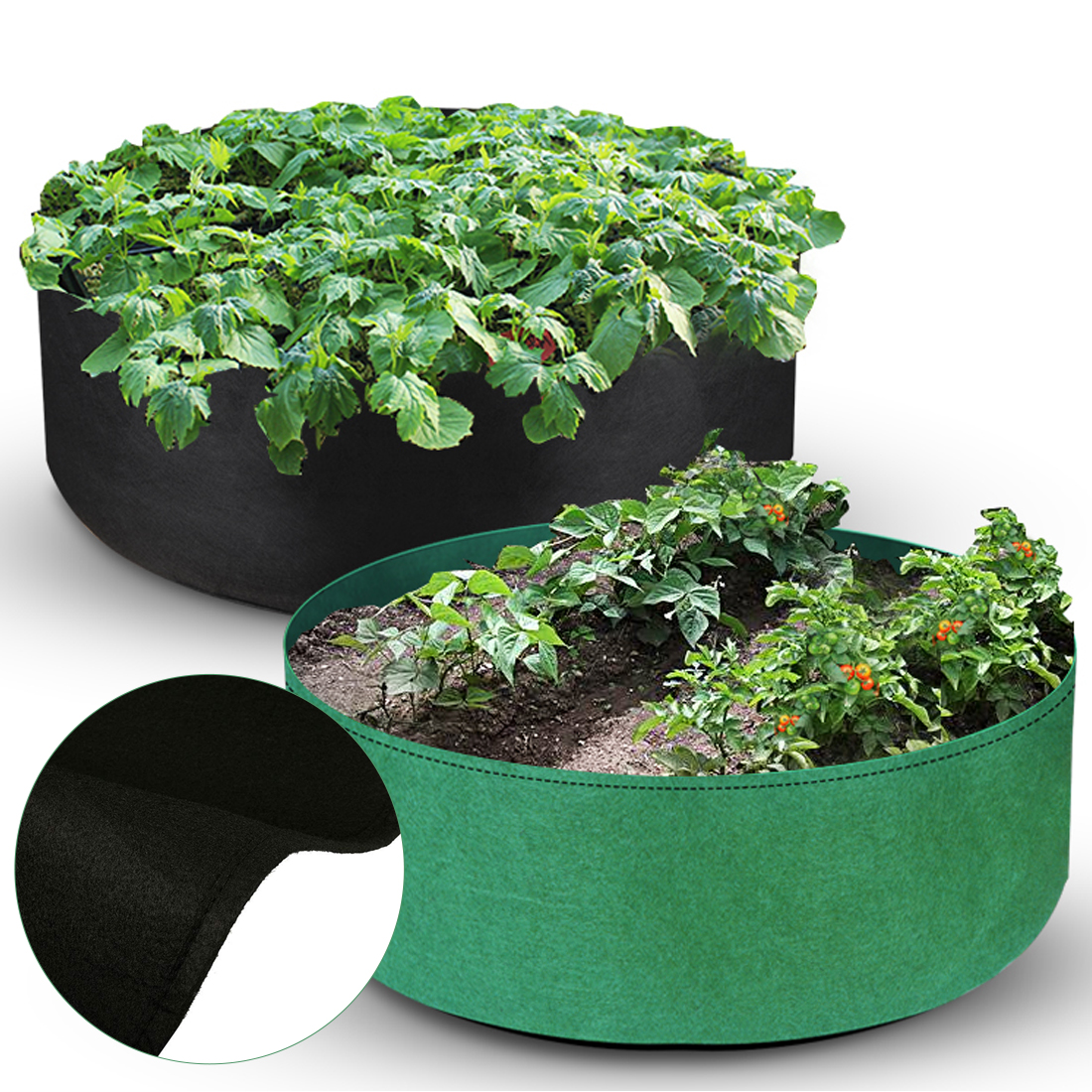 15/50/100 gallons stoffen tuinbed plantcontainer kweekzakken ademende vilt stoffen plantenbak voor planten kwekerijpot groot