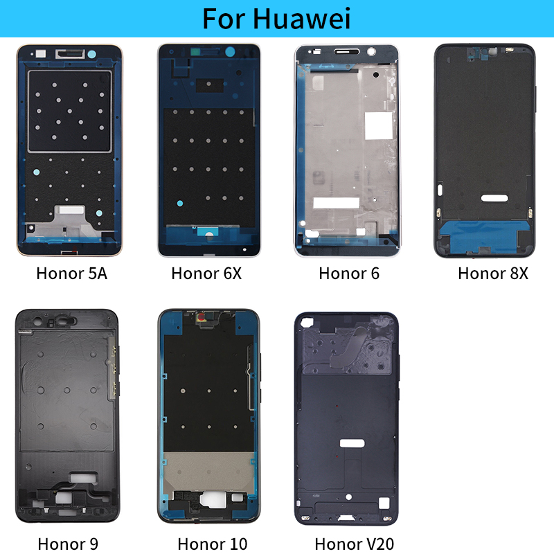 Carcasa marco medio bisel piezas de repuesto para Huawei Honor 5A 6X6 10 8X9 V20 placa media cubierta