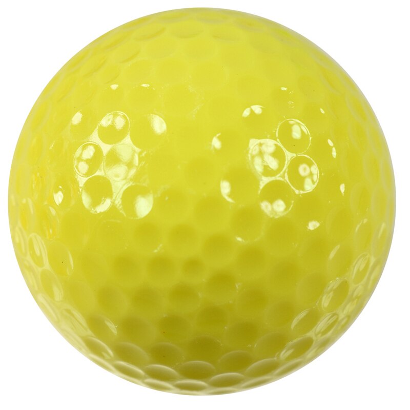 Balles de Golf Double couche en caoutchouc, 5 pièces/1 ensemble, haute élasticité, intérieur, Swing de Golf, balle d&#39;entraînement, bonne , 10 couleurs,: 5PCS Yellow
