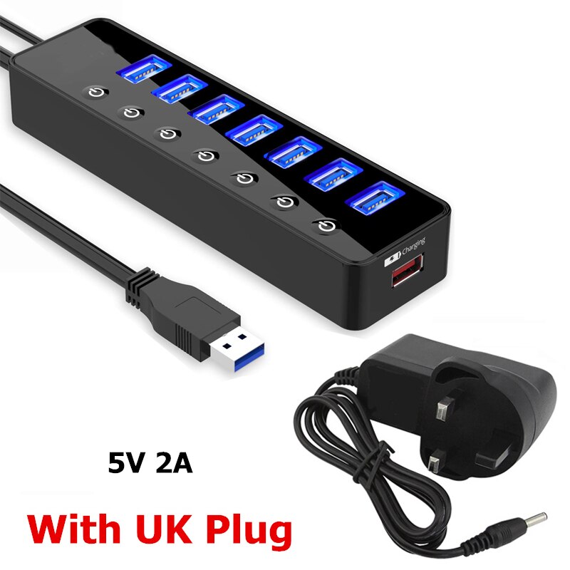 USB Hub 3.0 4 7 USB Port Data Ports + 1 USB Smart ... – Grandado