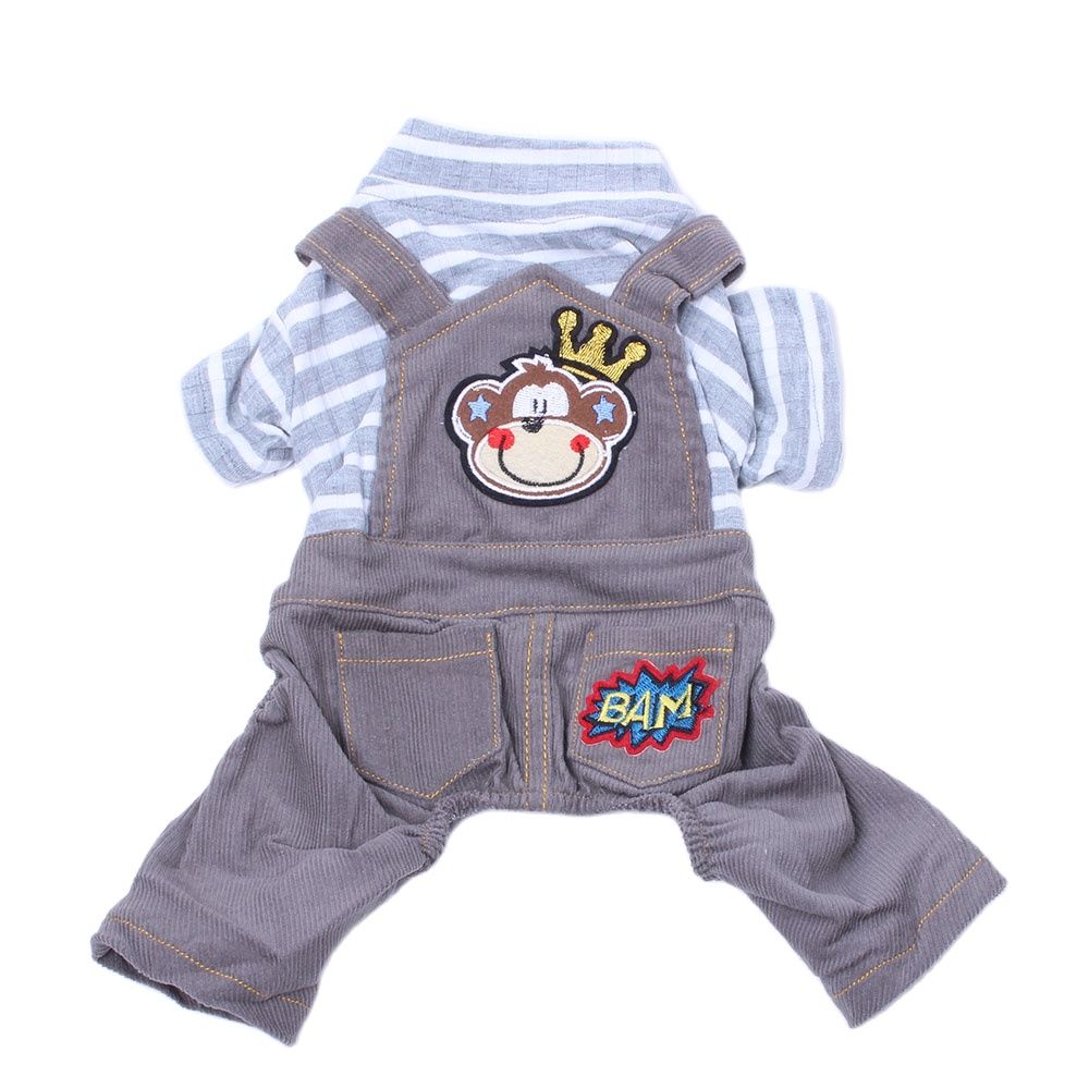 Mono a rayas para perro y mascota, vestido con de mono, cachorro de gato para peleles, pantalones de camisa, ropa Apperal para Primavera/otoño