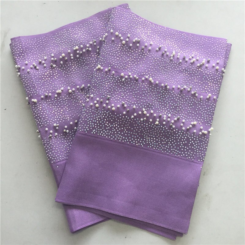 Couvre-gel africain Aso Oke, enveloppement de gelée avec perles et pierres, nigéria, cravate de tête pour fête AH30