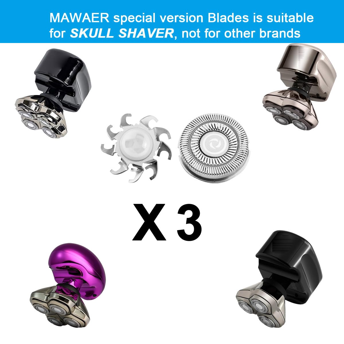 Head Shaver replacement Blades for SKULL SHAVER Pitbull Carver PRO 4 Head Electric Razor Replacement head