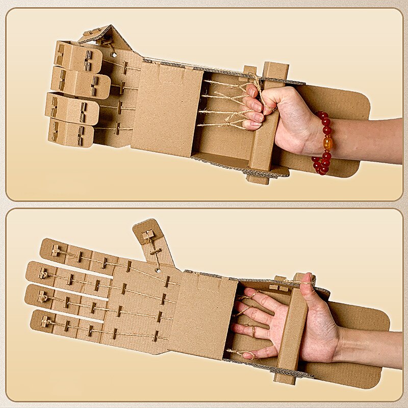 1Set DIY Doodle toy corrugated mechanical robot hand machine Arm Paper model puzzle block Paper education Kids Children toys YJN