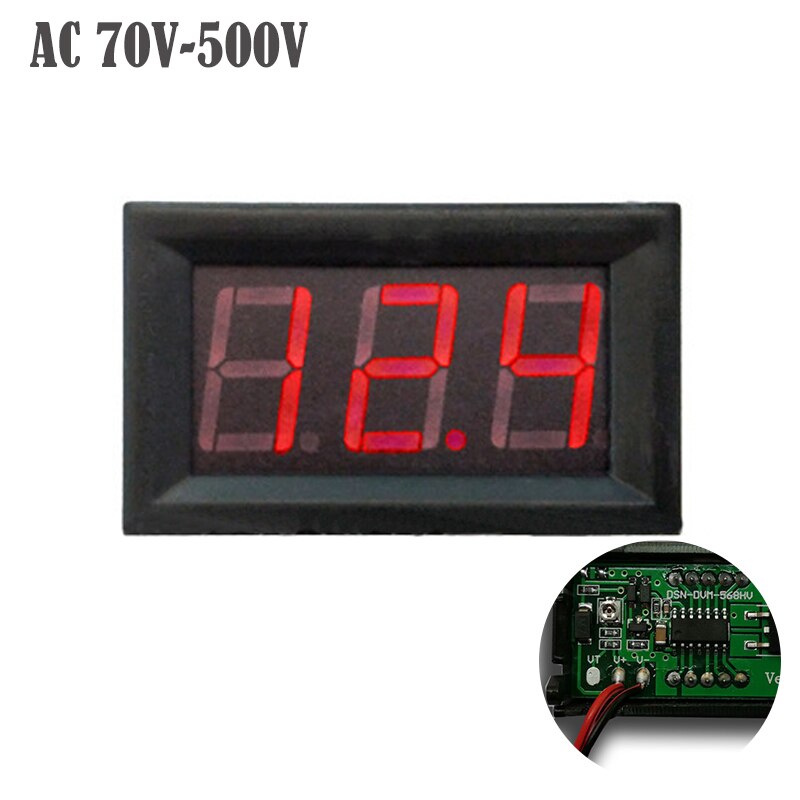 Neue Mini Drei-draht 70-500V AC Digital Voltmeter, Voltmeter Mit Verpolung Schutz, schaltung Messung Voltmeter ^: rot AC70V-500V