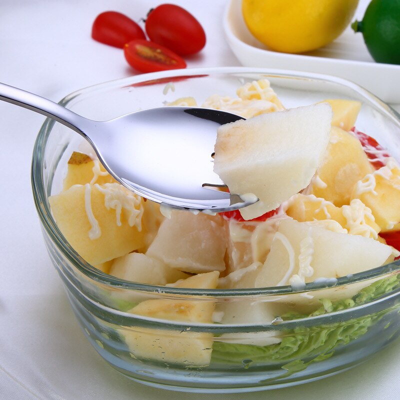 Unique Spoon Fork Stainless Steel Set Kitchen Cutlery Food Salad Fruit Tableware Handmade Fork Spoon Camping Outdoor for Cooking