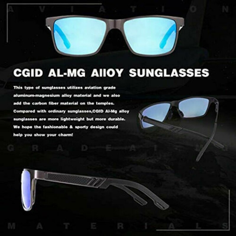 Man Sunglasses Metal Frame Blue Man Goggle HD Polarization Car Interior Accessories Blue