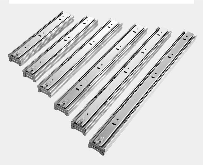 8"-22" Stainless Steel Drawer Slider Soft Closed Drawer Track Sliding Three-Section Cabinet Slider Furniture Hardware Damping