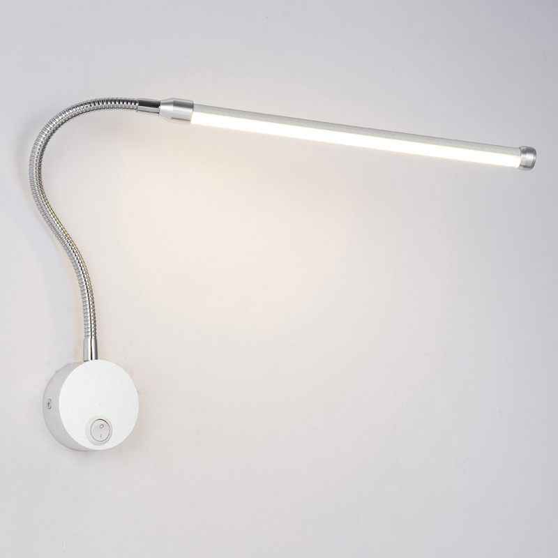 Slaapkamer Wandlamp Leesvoer Verlichting 6W LED Wandlamp Met Knop Schakelaar Aluminium 360 Graden Hoek Verstelbare AC90-260V