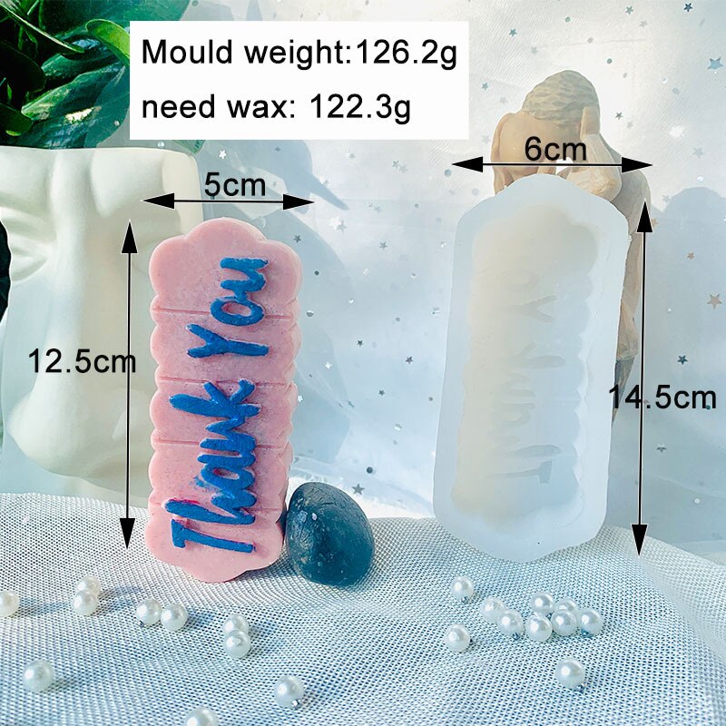 Molde de silicona con letras 3D para fabricación de velas, molde hecho a mano de resina para jabón, cubo de hielo, decoración para en casa, Kit de fabricación de velas de: H