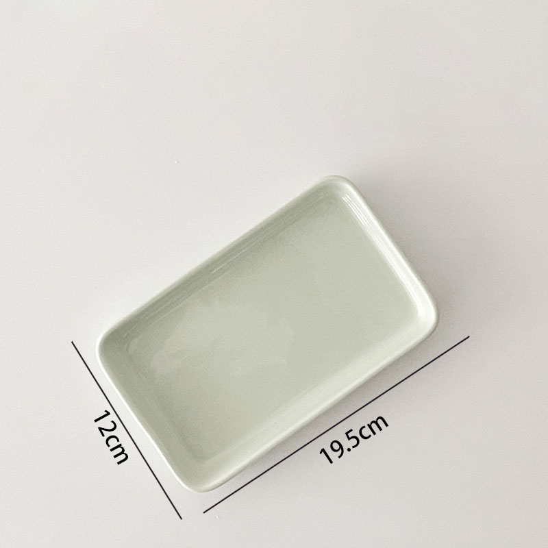 European Ceramic Plate Simple Rectangle Western Restaurant Bakeware Dining Room Desktop Fruit Salad Plates Kitchen Tableware: C-medium