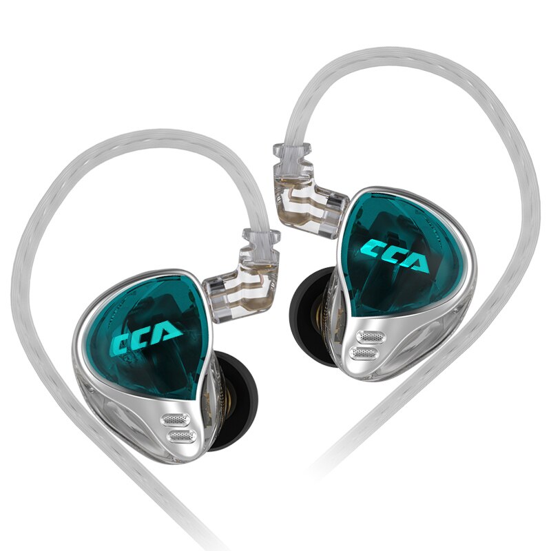 CCA CA10 Wired In-Ear Earphone Monitor Noice Cancelling Earbuds Sport HIFI Game Headphones: CA10 Green No MIC