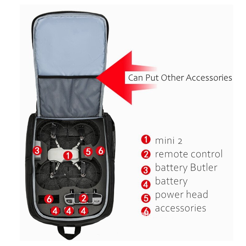Portable MINI 2 Drone Double Backpack Battery Flight Accessories Storage Bag Case For DJI Mavic Mini 2 Protective Box