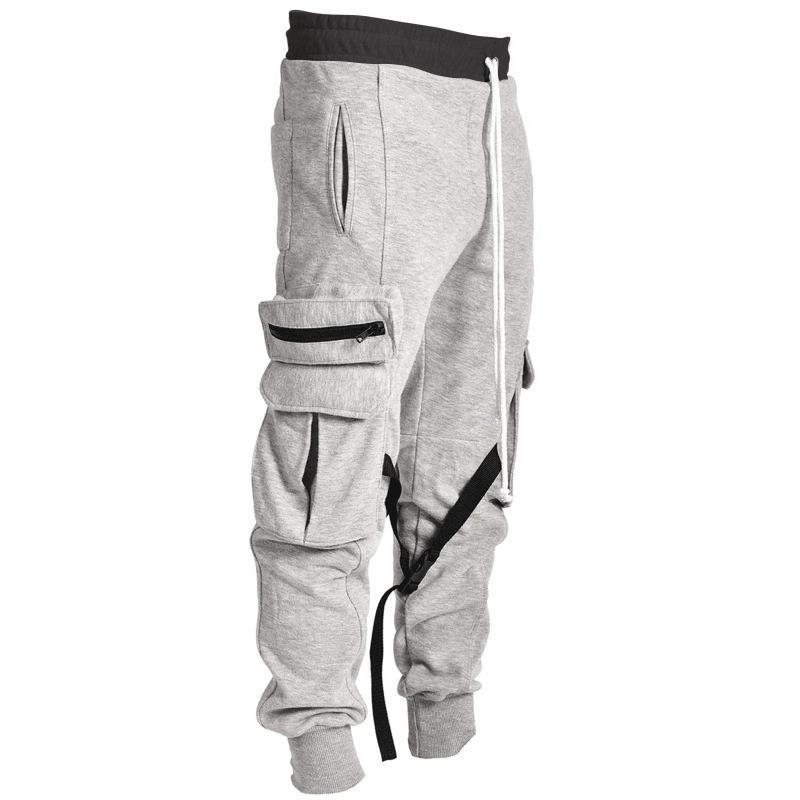 Herfst Joggers Sport Broek Mannen Katoen Runn Jogging Sport Cargo Broek Basketbal Training Joggingbroek Gym Fitness Broek: Light Grey / XXXL