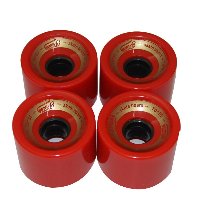 1/4 pcs Skateboard Wheels Bearings Elastic PU Wearable Flexible Durable 70x51 Skateboard Wheel Supplies: 4pcs Red