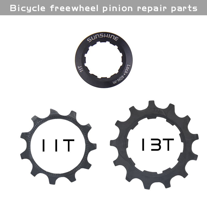 SUNSHINE-SZ piezas de reparación de piñón de volante de bicicleta negra Cassette de bicicleta de 11 velocidades 11T 12T 13T cubierta de bloqueo de volante de bicicleta