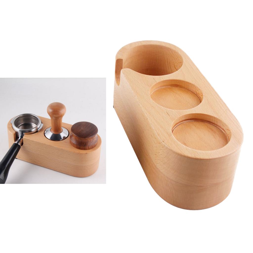Coffee Temper Stand, Sturdy Wooden Tamping Stand for Coffee Machine Coffee Tamper BaseAnti-slip Hand Coffee Tampers Accessories