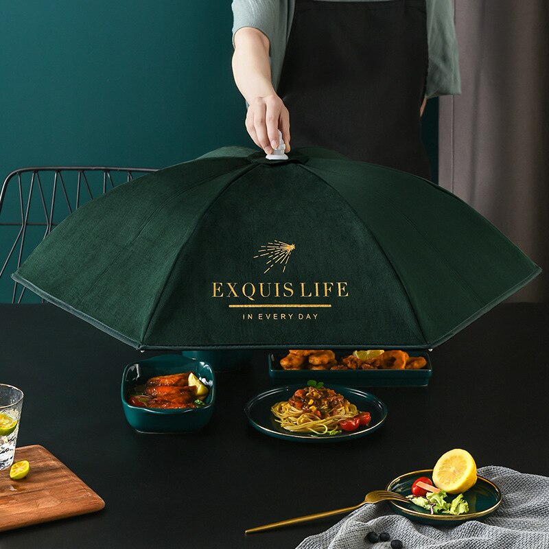 Winter Insulation Meal Cover Food Velvet Cloth Dust Vegetable Cover Folding Table Cover Kitchen Food Covers Umbrella