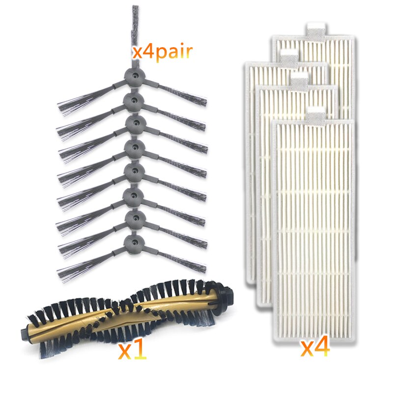 Sweeping Robot Vacuum Cleaner Spare parts for Ilife A4 Household Accessories Replacement Main Side Brush Hepa Filter Main brush: 04