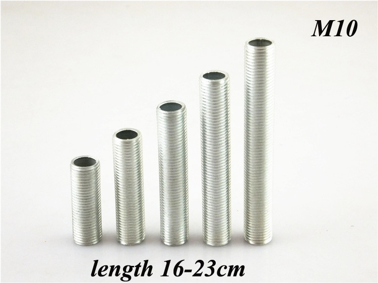 Tube fileté creux M10, longueur 16-23cm, tige à dents, accessoires d'éclairage d'outils, 10 pièces/lot
