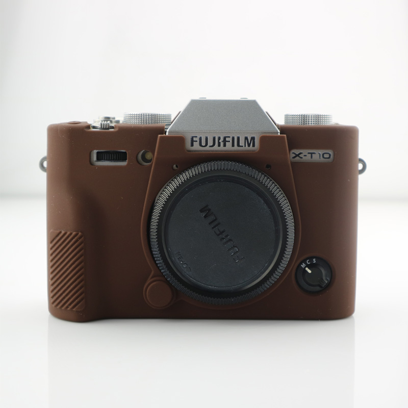 Mooie Camera Video Tas Voor FUJI Fujifilm XT10 XT-10 XT20 XT-20 Siliconen Case Rubber Camera case Beschermende Body Cover Skin: Coffee