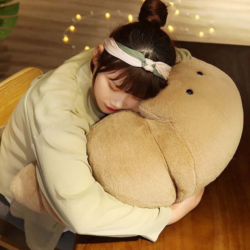 18~70cm Smiling Stuffed Croissant Bread Pillow Soft Food Seat Cushion Home Sofa Chair Decoration Children