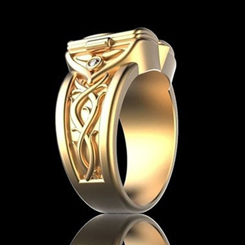 Anello a conchiglia in scatola di personalità della moda anello di bara da uomo e da donna retrò di lusso unico anello da regalo in lega di moda Accessori