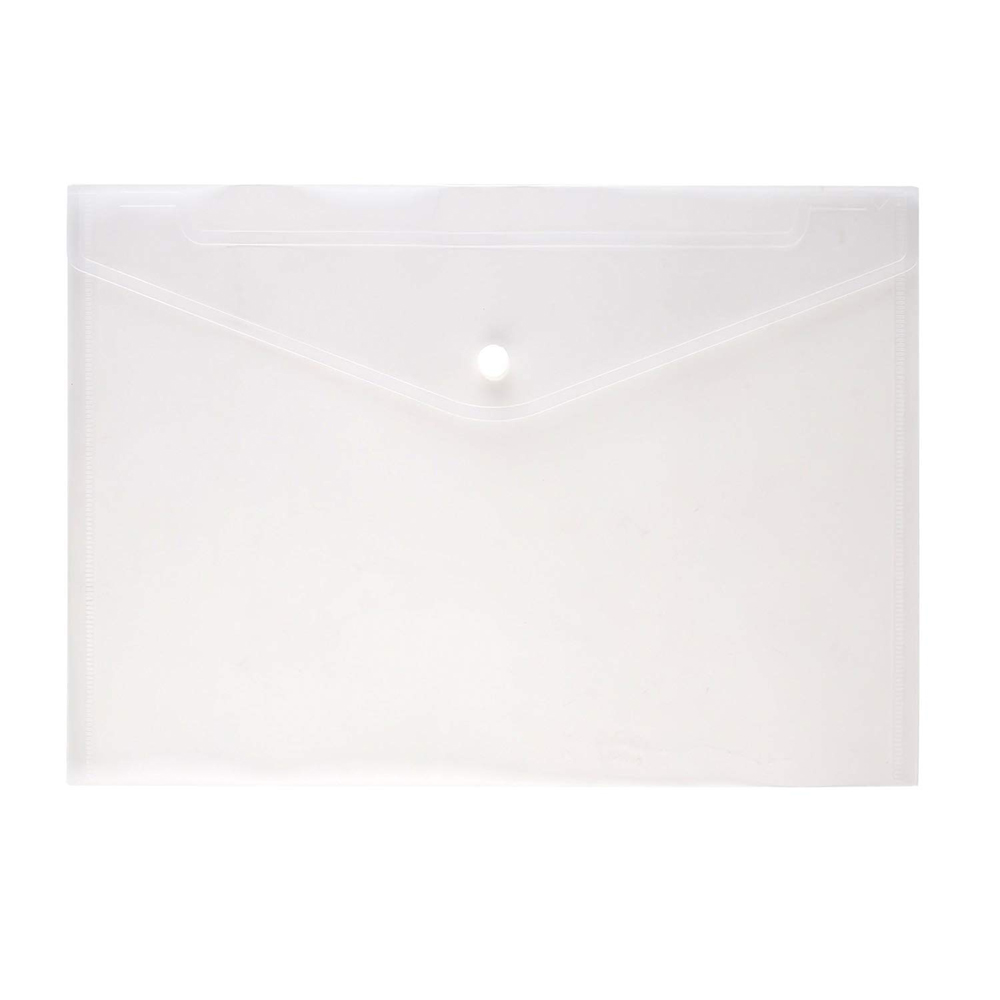 Sobres de plástico de superior, folder de documentos transparentes, Poly sobre, botón a presión