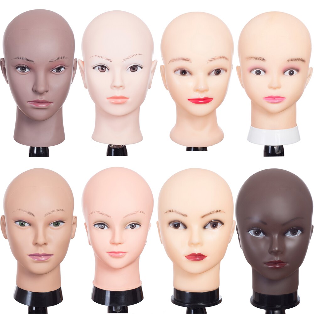 Pruik Mannequin Hoofd Met Stand Kaal Kosmetiek Oefenpop Naaien Hoofd Voor Maken Pruiken Met Gratis Houder Voor Zwarte Vrouwen