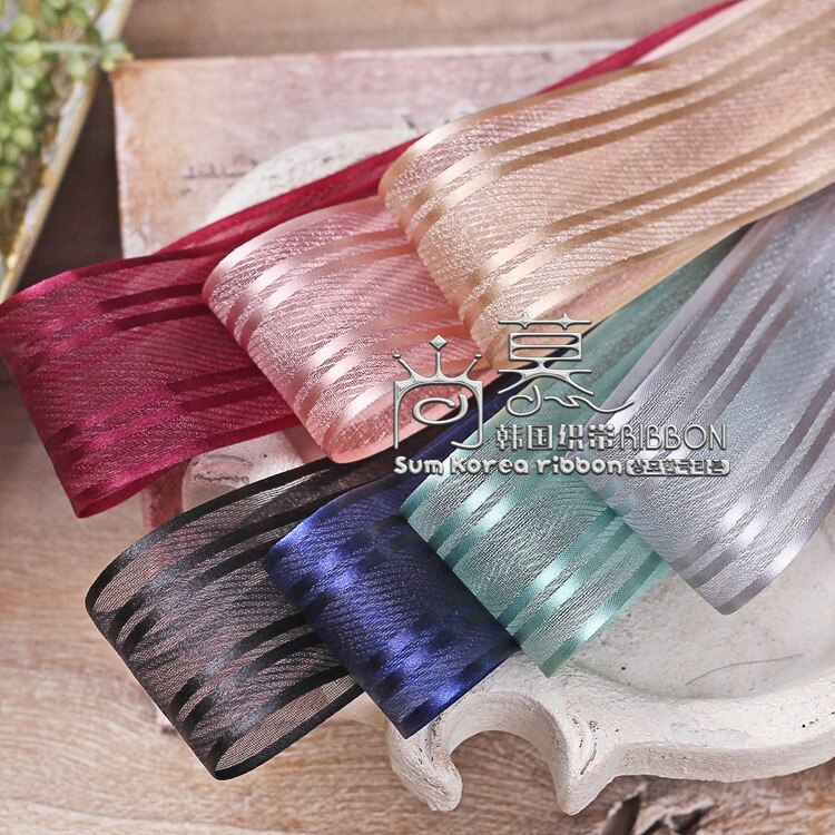 100yards 25mm 38mm satijnen strepen organza pure lint voor meisje haar boog accessoires wedding party decoratie handwerk levert